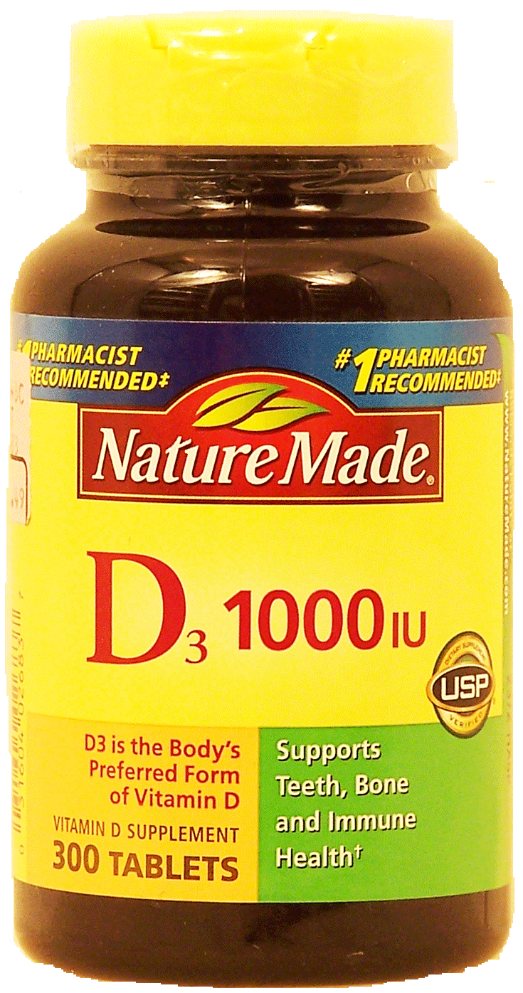 Nature Made  d3 1,000 IU dietary supplment tablets Full-Size Picture